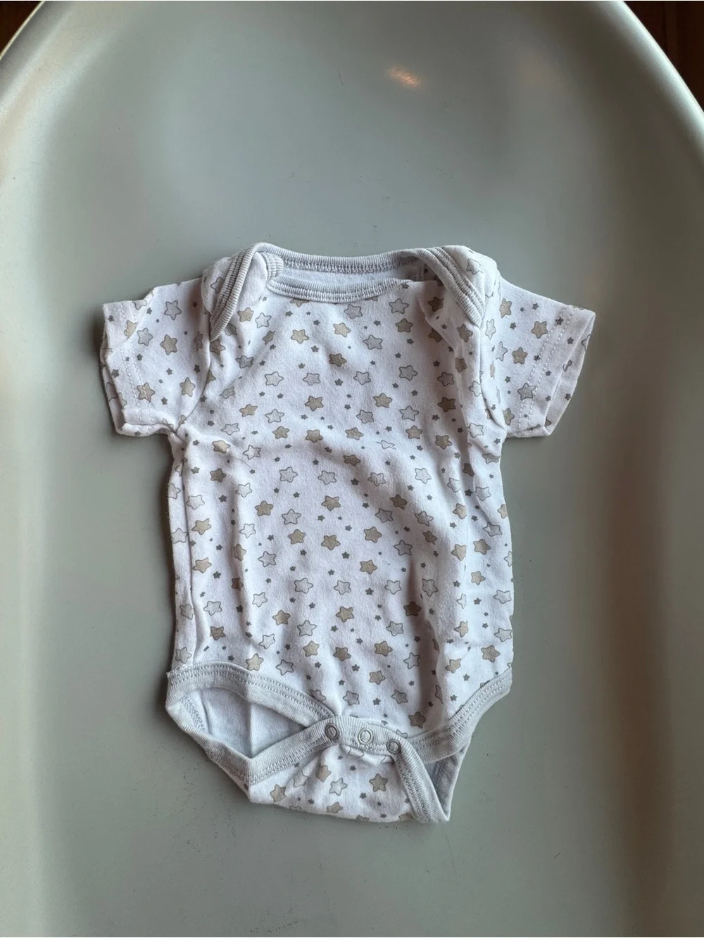 Rene Rofe White Footed Baby One-Piece with Gray Elephant Print